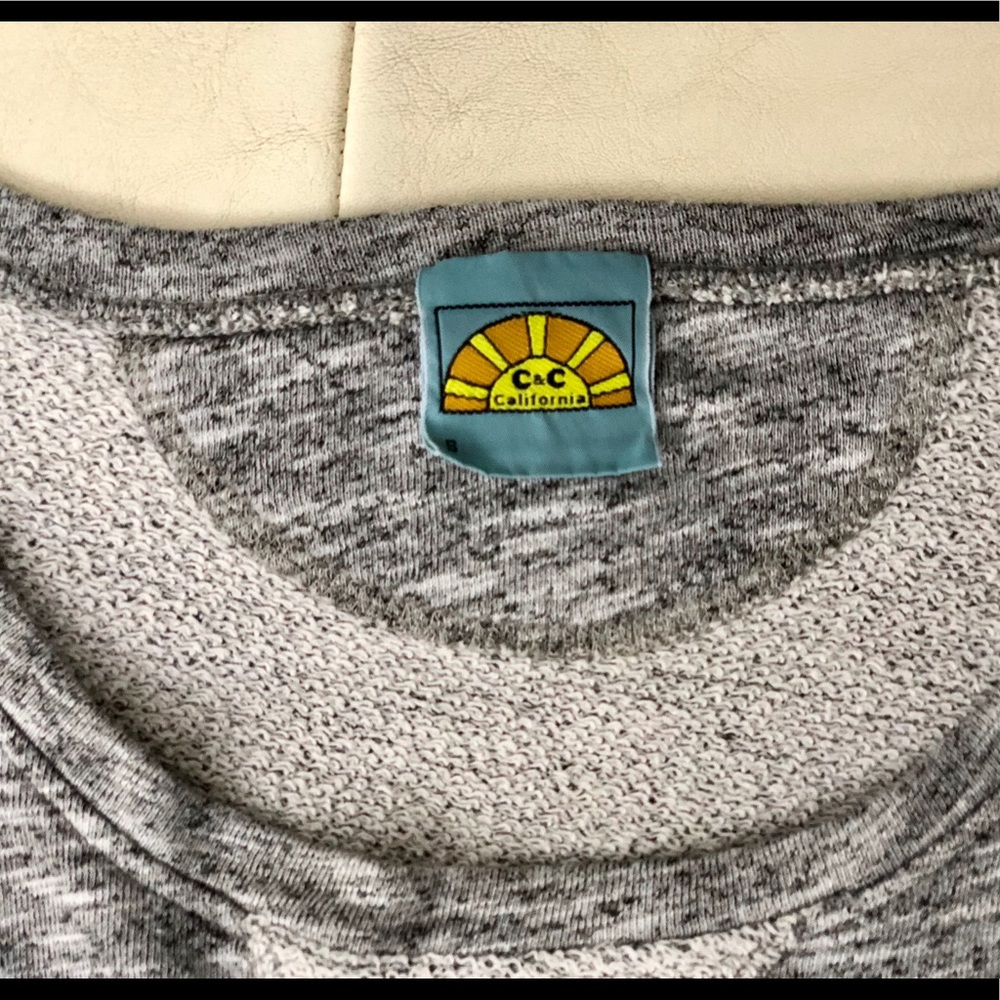 C&C Grey Marled Sweatshirt 3/4slv -S View 6